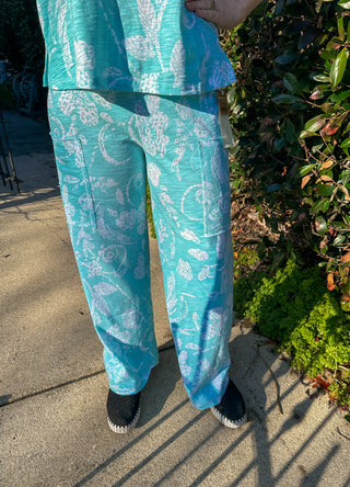 Escape by Habitat Mint Scroll Pocket Flood Pant
