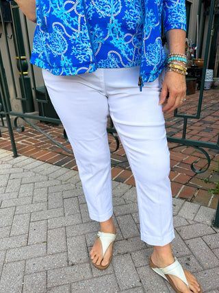 Bangladine by Lulu B White Contemporary Capris