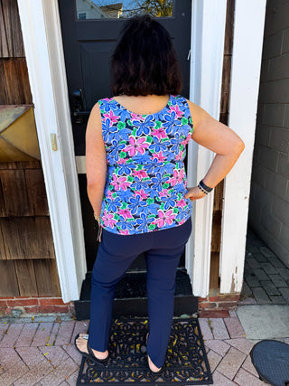 Bangladine by Lulu B Navy Pull-On Ankle Pant