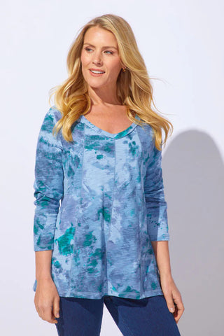 Escape by Habitat Indigo Mineral Wash V-neck Tee