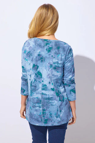 Escape by Habitat Indigo Mineral Wash V-neck Tee