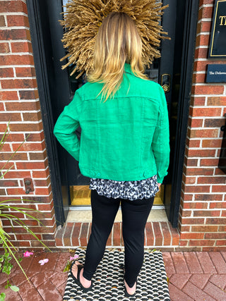 Lulu B Emerald Linen Jacket
