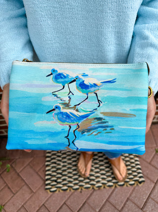 Watercolor Sandpiper Crossbody Bag