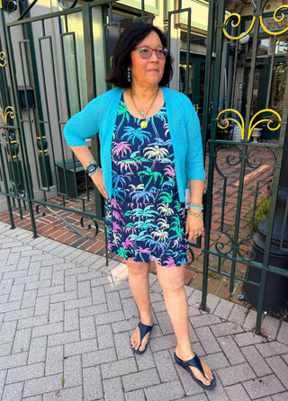 Lulu B Clear Turquoise Lightweight Cardigan