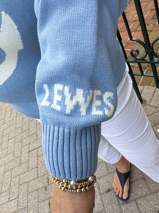 Women's Lewes Periwinkle Anchor Cotton Sweater