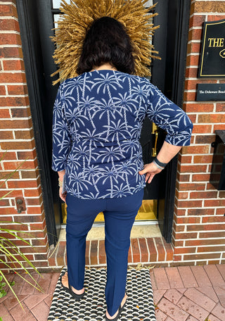 Bangladine by Lulu B Navy Pull-On Ankle Pant