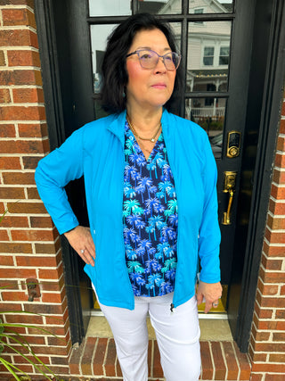 Lulu B Turquoise Zip Jacket