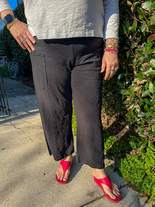 Escape by Habitat Black Cotton Pocket Flood Pant