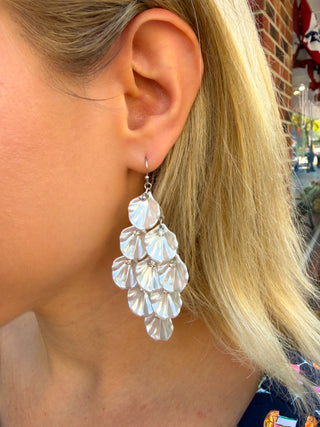 Silver Shell Drop Earrings