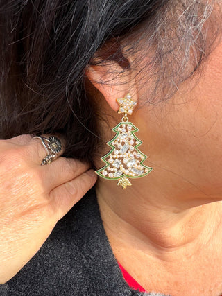 Pearl Christmas Tree Earrings