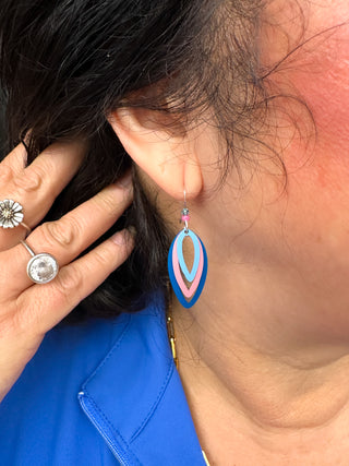 Adajio Denim and Pink Earrings