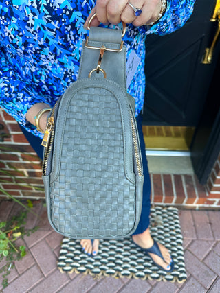 Waverly Woven Sling Bag Gray