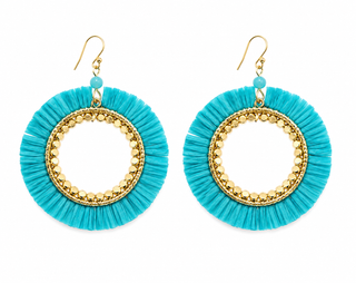 Turquoise Threaded Dangle Earrings