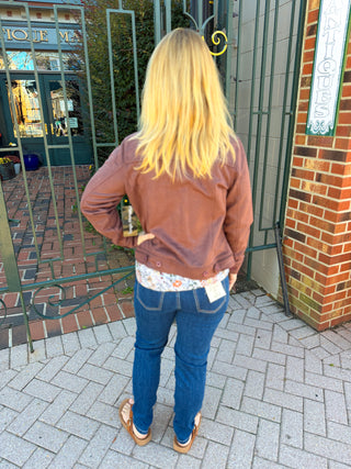 Tango Mango Chocolate Faux Suede Jacket