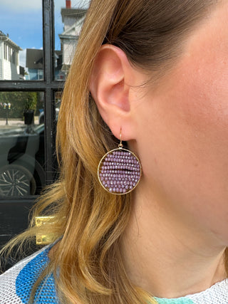 Purple Beaded Earrings