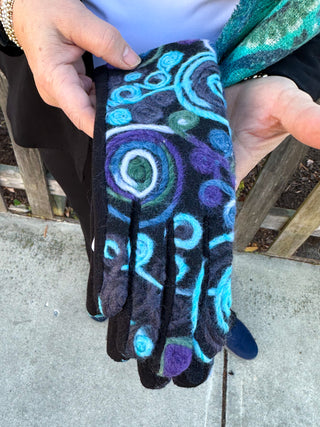 Fleece Floral Gloves