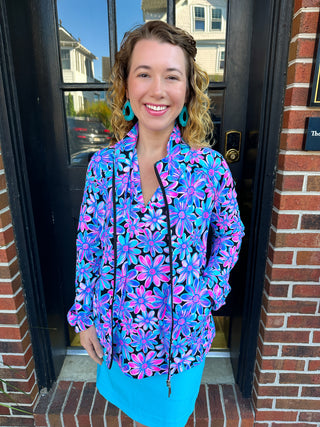Beachtime by Lulu B Spring Bouquet Full Zip Jacket
