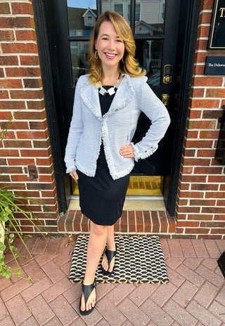 Lulu B Grey Fringe Cardigan