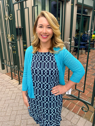 Lulu B Clear Turquoise Lightweight Cardigan