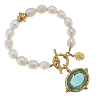 Susan Shaw Venetian Glass Bee Pearl Bracelet