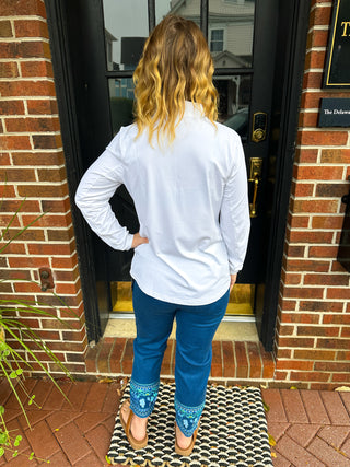 Lulu B White Quarter Zip Pullover