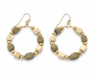 Taupe and Cream Earrings