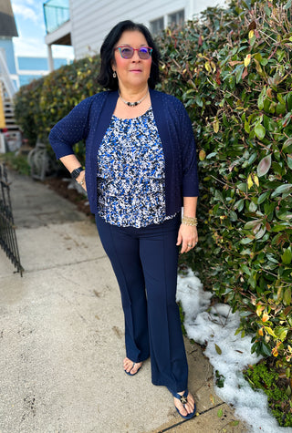 Lulu B Navy Wide Leg Leggings