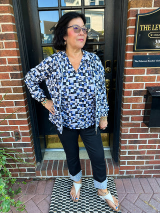 Beachtime by Lulu B Neutral Kaleidoscope Full Zip Jacket