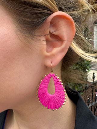 Fuchsia Woven Earrings
