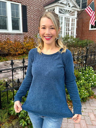 Lulu B Navy Chenille Sweater