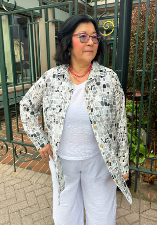 Escape by Habitat Gray Seaglass Rayon Button Down