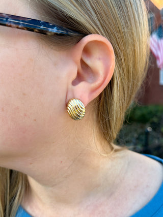 Textured Gold Stud Earrings