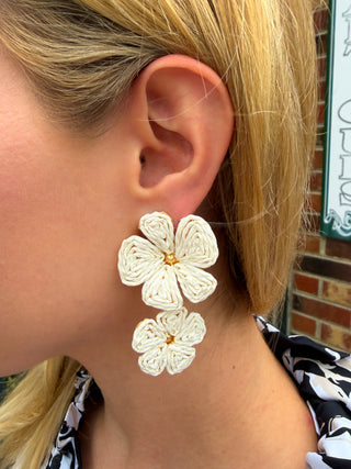 Cream Flower Earrings