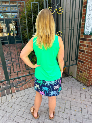 Beachtime by Lulu B Neon Palms 2-Pocket Skort