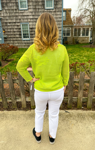 Escape by Habitat Kiwi Floral Crochet Pullover