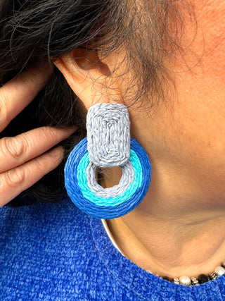 Chunky Blue Ombre Earrings