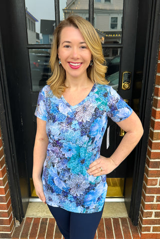 Tango Mango Blue Flower Tee