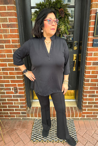 Lulu B Black Button Tunic