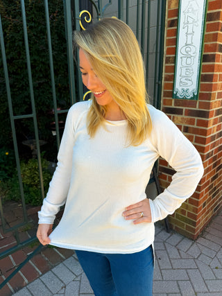 Lulu B White Chenille Sweater