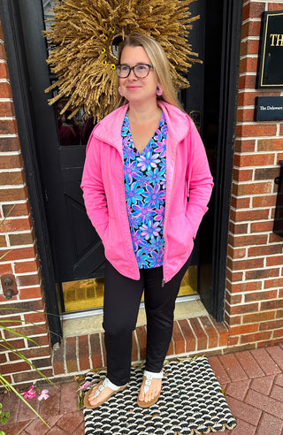 Lulu B Bright Hot Pink Short Reversible Jacket