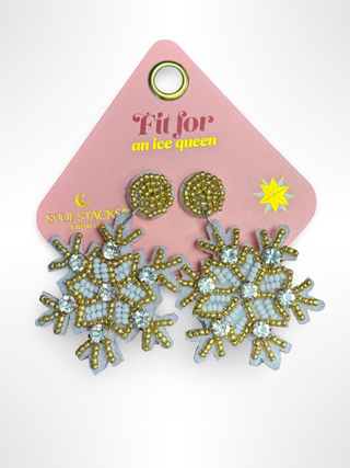 Beaded Snowflake Earrings
