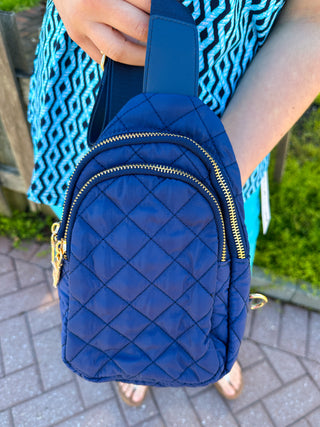 Pinelope Puffer Sling Bag Navy