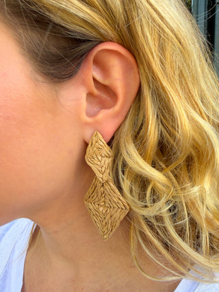 Tan Diamond Shape Earrings