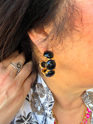 Acetate Round Hoops Black