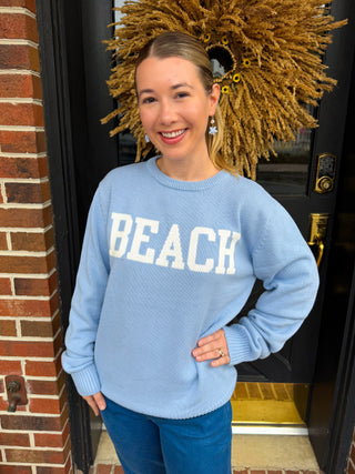 Women's Beach Periwinkle Cotton Sweater