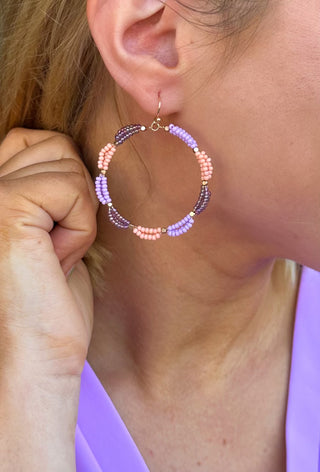 Purple and Peach Earrings