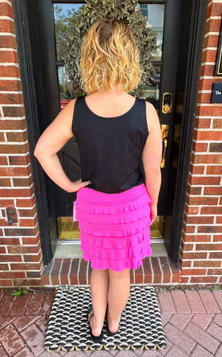 Lulu B Bright Hot Pink Cha Cha Skort