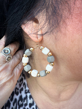 Taupe and Cream Earrings