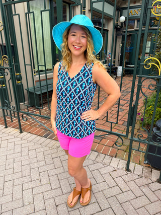 Lulu B Bright Hot Pink Pocket Shorts