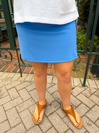 Lulu B Bright Periwinkle Zip Skort